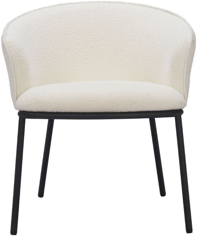 Zuo® Modern Essen Black/Ivory Dining Arm Chair-1