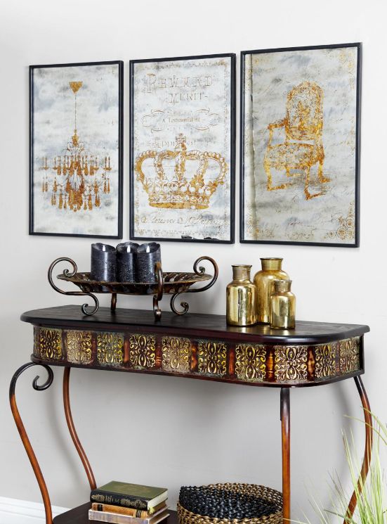 Deco Marche Gold 24" Abstract Wall Decor-3