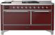 Ilve® Majestic III 60" Burgundy Pro Style Dual Fuel Liquid Propane Range with Griddle and Chrome Trim-0