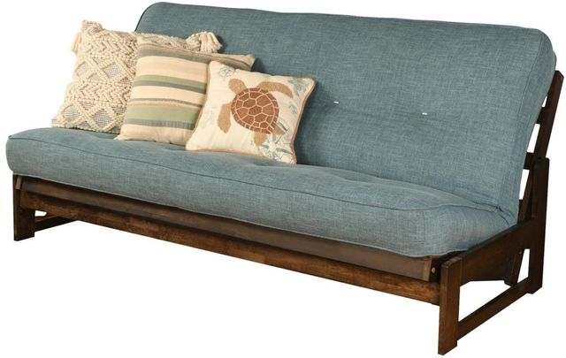 Kodiak Furniture Aspen Linen Aqua/Reclaim Mocha Full Futon with Mattress-1