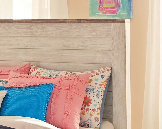 Signature Design by Ashley® Willowton Whitewash Youth Twin Panel Storage Bed-1