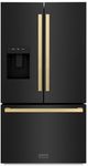 ZLINE Autograph Edition 36" 28.9 Cu. Ft. Black Stainless Steel Freestanding French Door Refrigerator-0