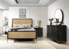 Coaster® Arini 4-Piece Black/Natural Queen Bedroom Set