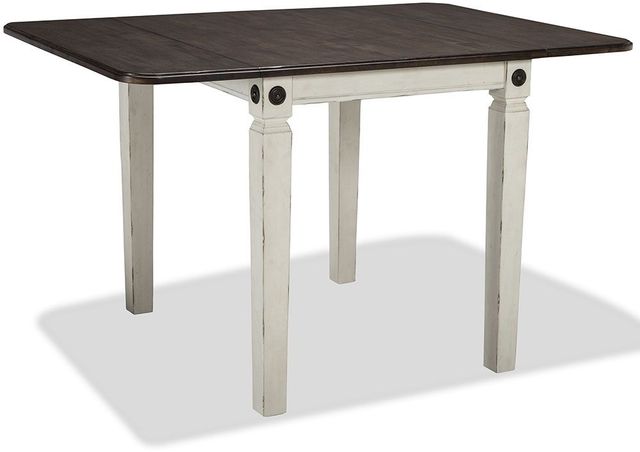 Intercon Glennwood Charcoal Drop Leaf Table with Black Base-0
