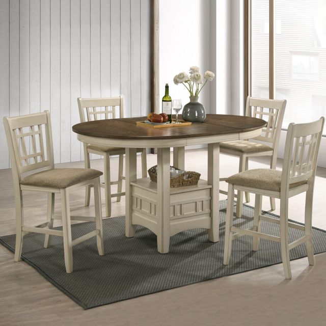 Intercon Mission Casuals French Oak/Rustic White Lattice Back Stool-1
