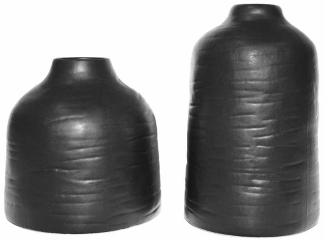 Renwil® Forio 2-Piece Satin Black Vase Set-0