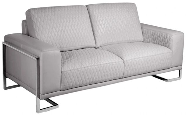 Michael Amini® Mia Bella Light Gray/Stainless Steel Loveseat-0