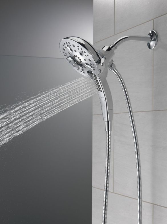 Delta Universal Showering In2ition® H2Okinetic® Lumicoat® Chrome 5-Setting 2-in-1 Shower-2