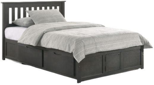 Night & Day Furniture™ Spices Bedroom Stonewash Eatern King Drawer Pedestal Bed-0