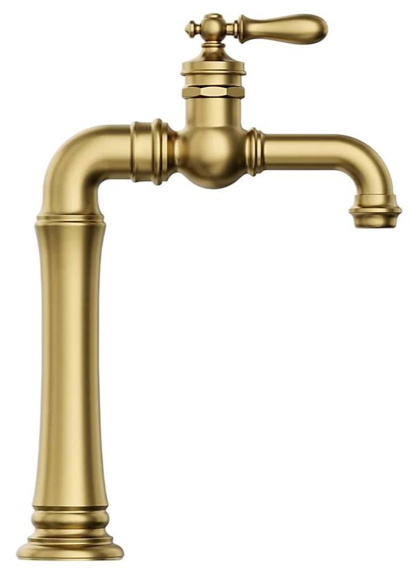 KOHLER® Artifacts® Gentleman's® Vibrant Brushed Moderne Brass Single-Handle Bathroom Sink Faucet-2