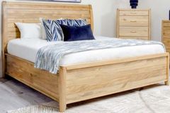 Mako Wood Furniture Sage Brown King Panel Bed