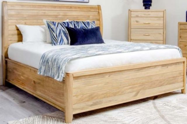 Mako Wood Furniture Sage Brown King Panel Bed-0