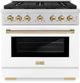 ZLINE Paramount Series Autograph Edition 36" Stainless Steel Pro Style Dual Fuel Range with White Matte Door and Polished Gold Accents-0