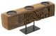 A & B Home Brown/Gray Carved 3-Pillar Candle Holder-0