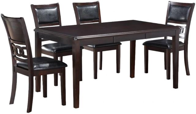New Classic® Home Furnishings Gia 5-Piece Ebony Rectangular Dining Table Set-0