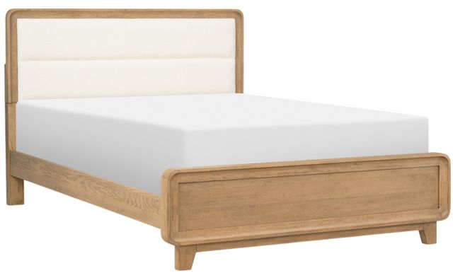 Legacy Kids Teen Theo Desert Oak/White Queen Youth Upholstered Panel Bed-0