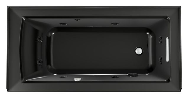KOHLER® Archer® Black 60" x 30" Alcove Heated BubbleMassage™ Air Bath and Whirlpool Right D-2