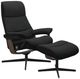 Stressless® by Ekornes® Customizable View Small Manual Recliner and Ottoman with Cross Base-0