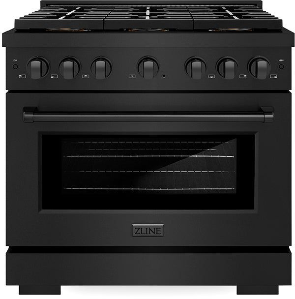 ZLINE Paramount Series 36" Black Stainless Steel Pro Style Dual Fuel Range with 6 Burner DuoPro™ Cooktop and Electric Convection Oven-0