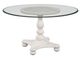 American WoodCrafters Rodanthe Glass Top Dining Table with Dove White Base-0