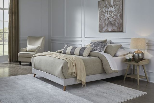 Signature Design by Ashley® Tannally Beige Queen Upholstered Platform Bed-2