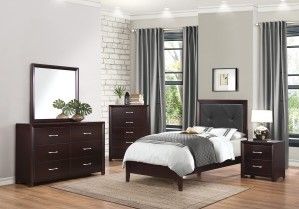 Mazin Furniture Edina Cherry Twin Bed-1