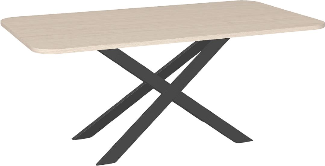Amisco Customizable Ascencio 72" Rectangular Dining Table with Radius Corners and 1" White Oak Veneer Top