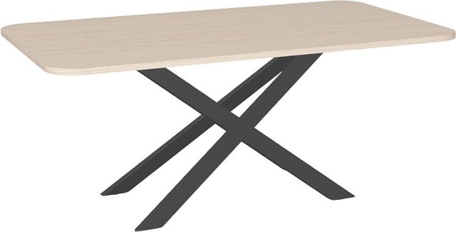 Amisco Customizable Ascencio 72" Rectangular Dining Table with Radius Corners and 1" White Oak Veneer Top-0
