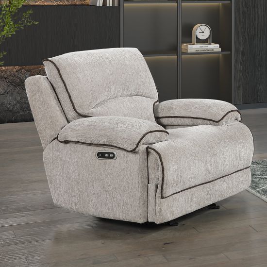 New Classic® Home Furnishings Camden Brown Power Glider Recliner with Power Headrest and Footrest-3