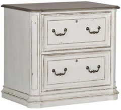 Liberty Furniture Magnolia Manor Antique White Jr Executive Media Lateral File