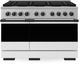 ZLINE Marino 48" Stainless Steel Pro Style Gas Range with White Matte Door and Matte Black Accents-0