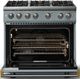Viking® 5 Series 36" Novembery Sky Pro Style Gas (NG) Range with Brushed Brass Trim-1