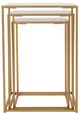 Jofran Inc. Oliver 3-Piece White Nesting Table with Gold Base Set-5