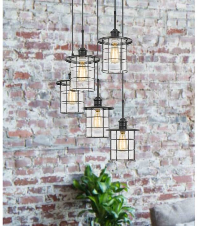Cal® Lighting & Accessories Silverton 5-Light Dark Bronze Pendant-2
