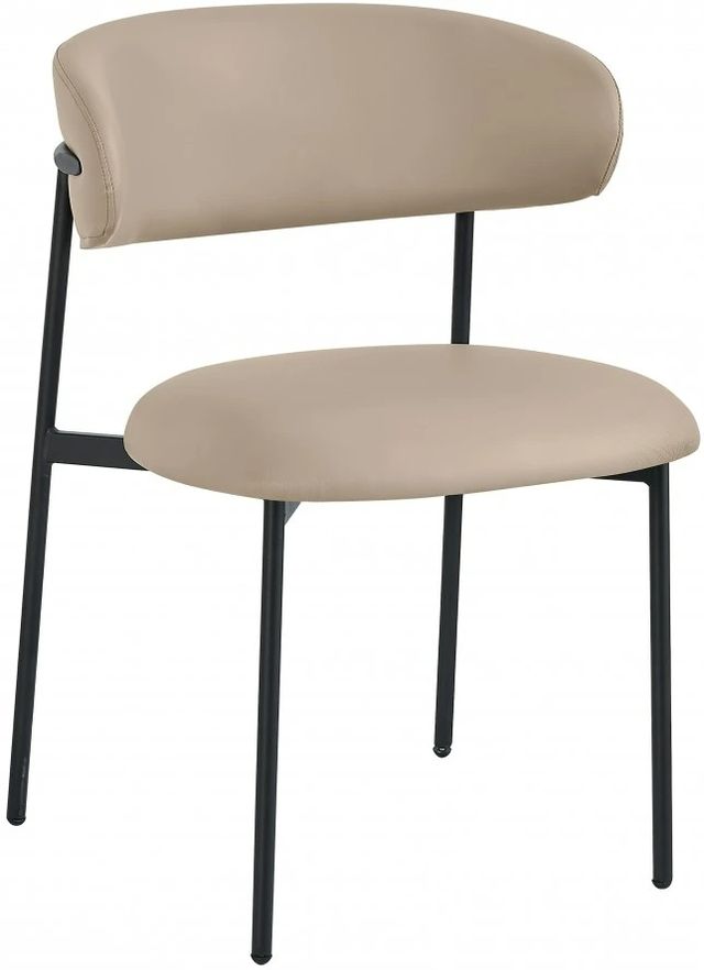 Meridian Furniture Lupita Taupe/Matte Black Vegan Leather Dining Chair-0