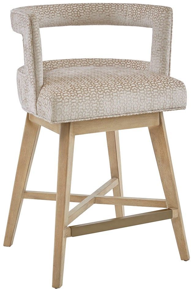Olliix by Madison Park Cream Glenwood Swivel Counter Stool-0