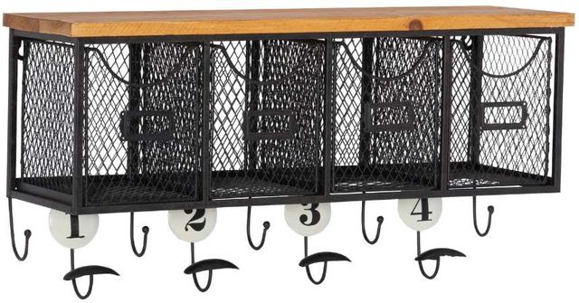 Linon Black Iron 4-Basket Wall Organizer-0