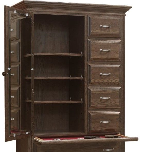 Wolfcraft Furniture McKinley Brown Gentleman’s Chest with Pull Tray-1