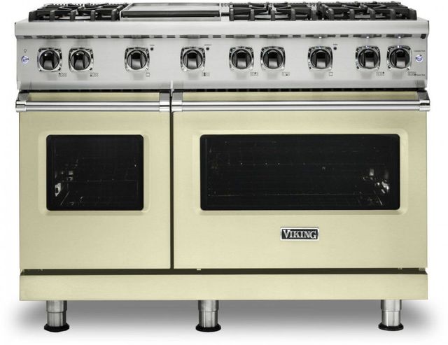 Viking® 5 Series 48" Vanilla Cream Pro Style Natural Gas Range with 12" Griddle-0