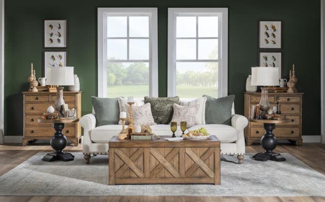 Legacy Classic Vintage Market Barnwood Oak/Kettle Black Urn Base End Table-3
