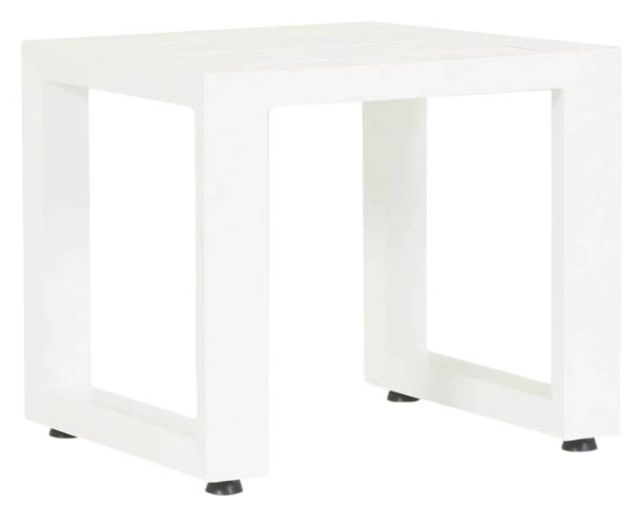 Sunset West Newport Satin White Metal Outdoor End Table-0