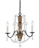 Cal® Lighting & Accessories Antigo 3-Light Antigo Rattan/Crystal Chandelier-0