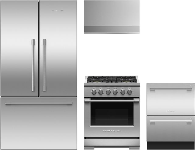 Fisher & Paykel 4 Piece Stainless Steel Gas Kitchen Appliance Package-0