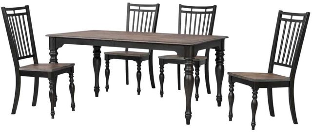 Liberty Furniture Magnolia Manor Opt 5-Piece Antique Black/Weathered Bark Dining Table Set-0
