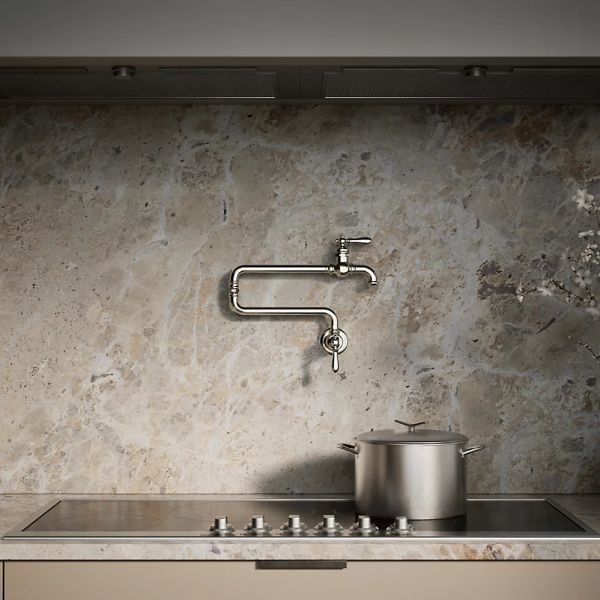 KOHLER® Artifacts® Vibrant Polished Nickel Wall-Mount Pot Filler-3