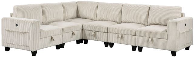 Homelegance® Walterboro 6-Piece Beige L-Shape Sectional-0
