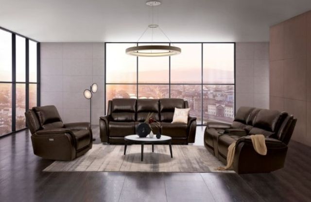 Furniture of America® Gorgius Espresso Power Reclining Loveseat -1