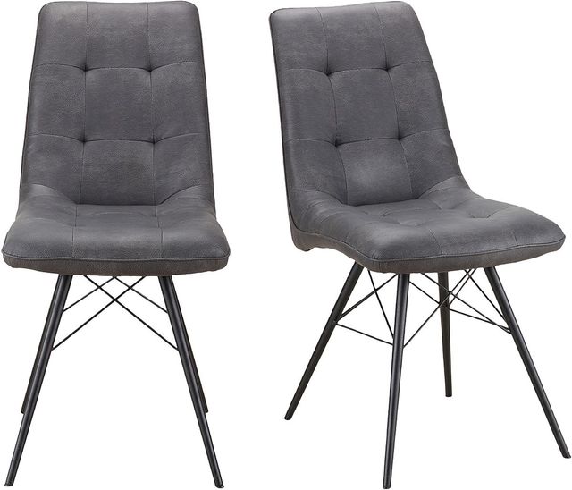 Moe's Home Collection Morrison 2-Piece Grey Dining Side Chair Set-3