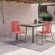 Armen Living Shasta 2-Piece Black/Brick Red Rope/Steel Outdoor Dining Side Chair Set-0