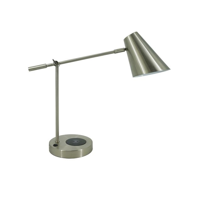 Adesso® Brushed Steel Wireless Charging Table Lamp-0
